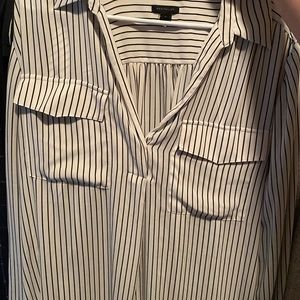 Blouse- black and white striped